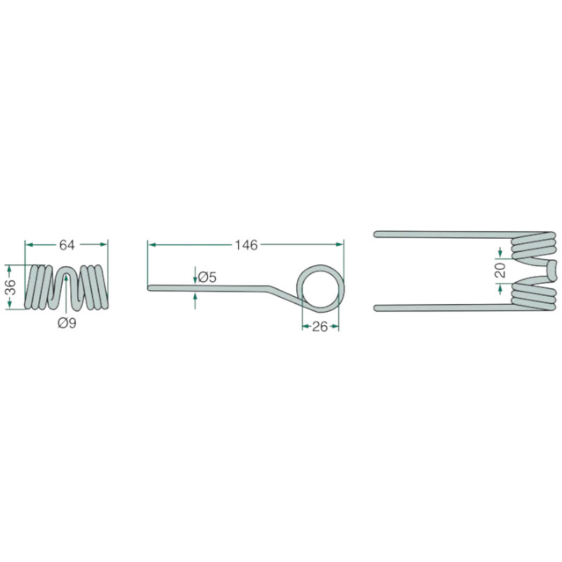 Sběrací pero sběrače píce Mengele o délce 146 mm