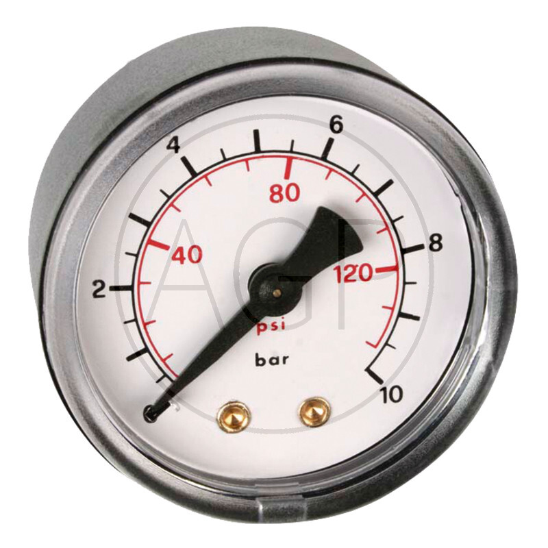 M-SH-63-0/10-1/4-KU-bar/psi Trubkový pružinový manometr