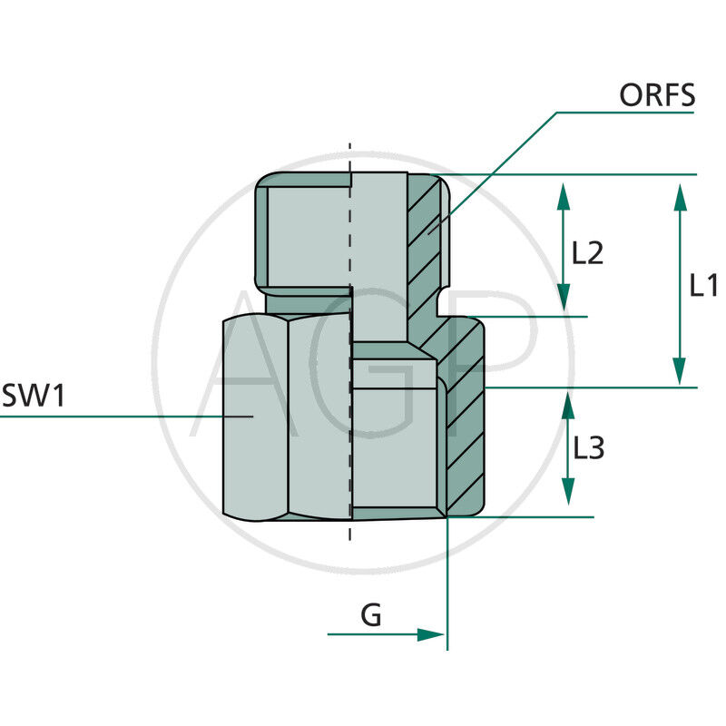 GA 1.3/16 M-ORFS x 3/4 F-BSP