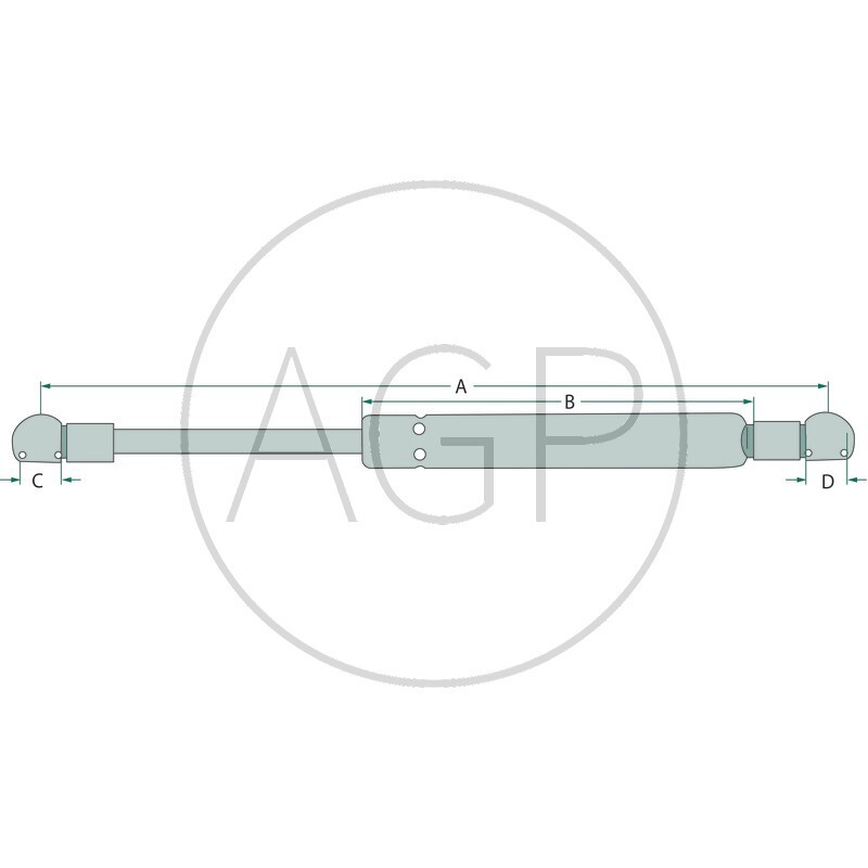 Plynová pružina o délce 499 mm