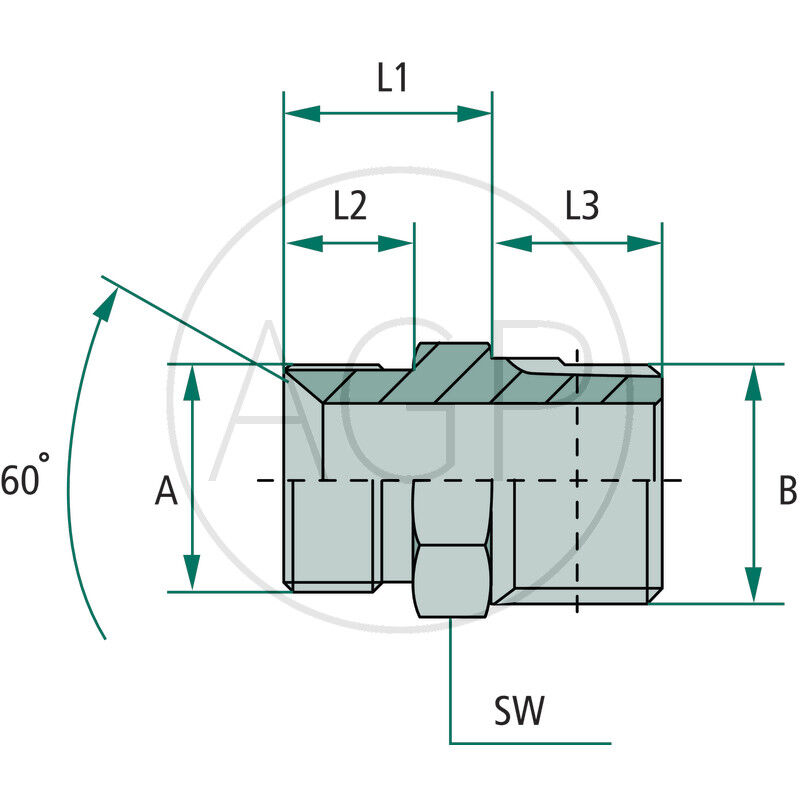 GA 3/8 M-BSP x 1/2 M-BSPK
