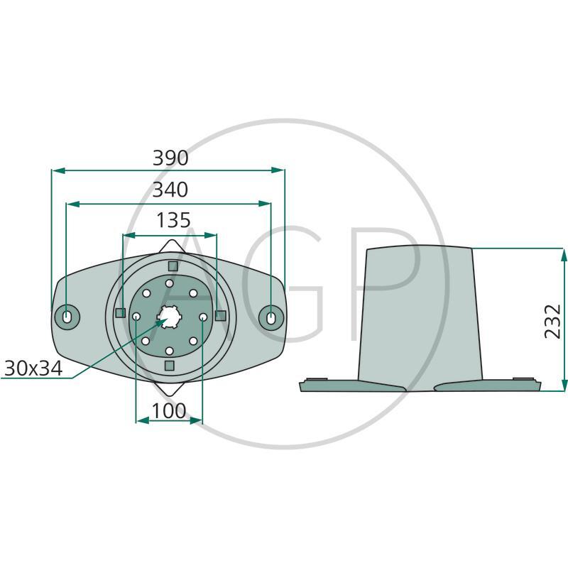 Žací kotouč s kloboučkem pro Kuhn, na typy FC 240P, 280P od strojů č. 960001, GMD 801 od strojů č. 960001