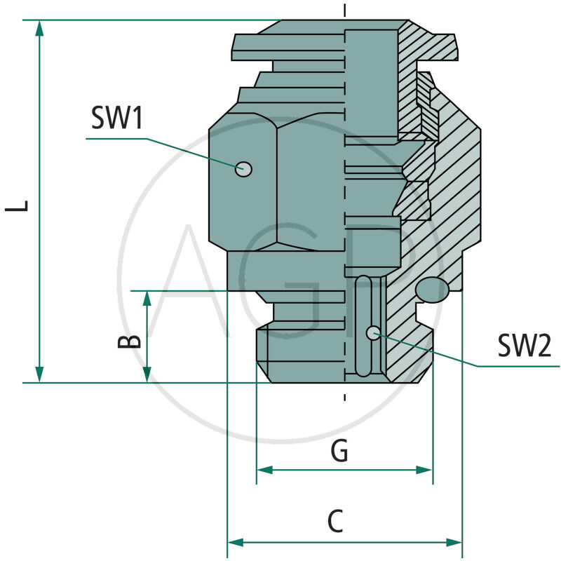 B-GE-3-M5-MSv Přímé šroubení
