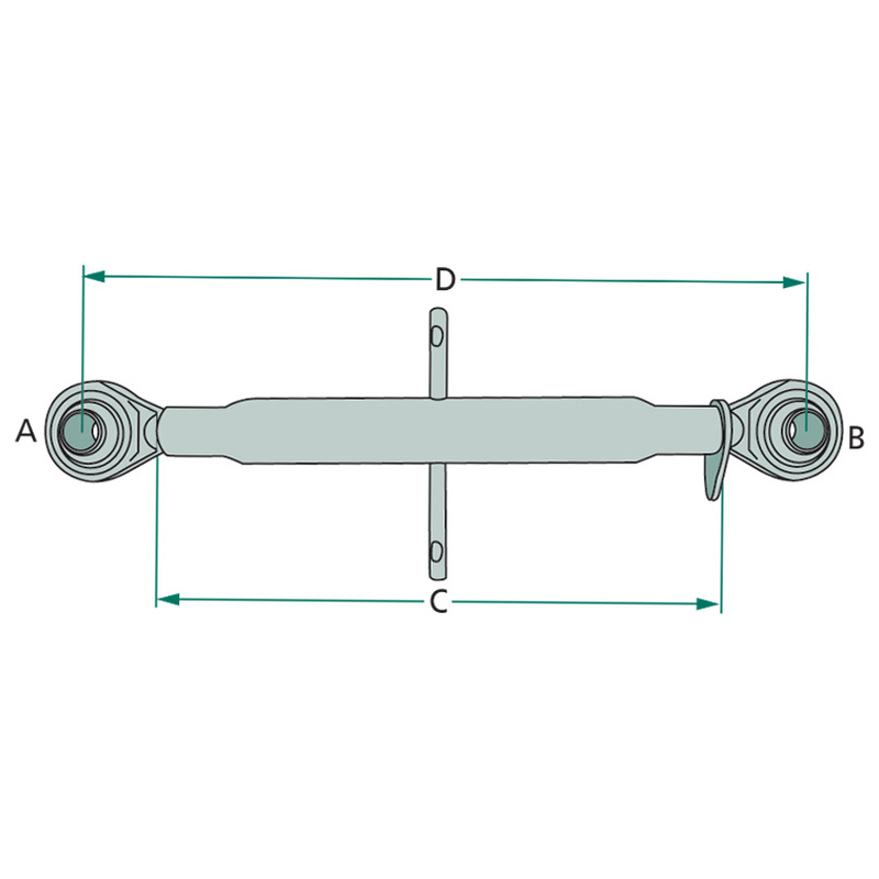 Třetí bod pro traktor o průměru koulí 19 mm závit M24 x 3 pracovní délka 460 - 600 mm