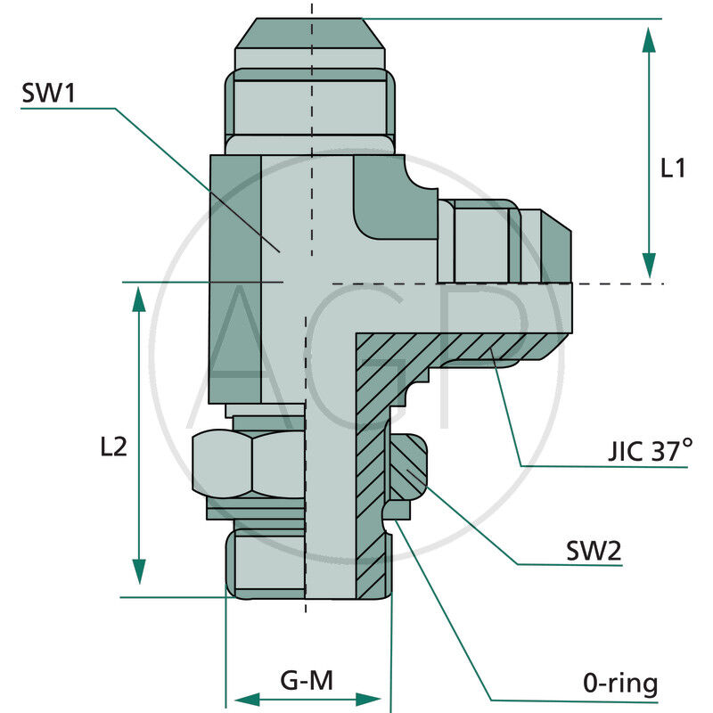LAE 7/8 M-M JIC x 1/2 M-BSP