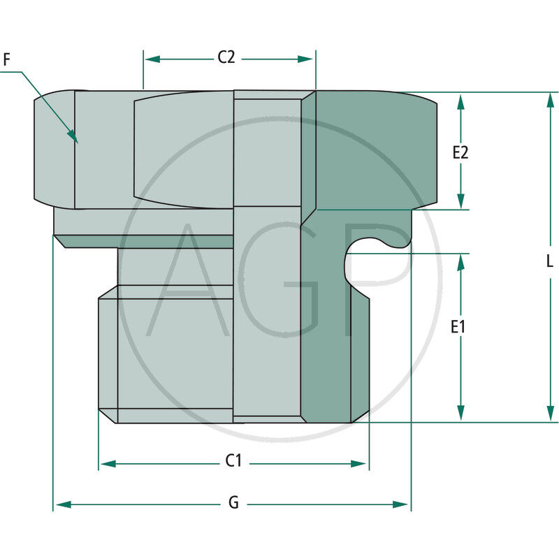 Rovný adaptér GA 1 M x 3/8 F BSP L=29