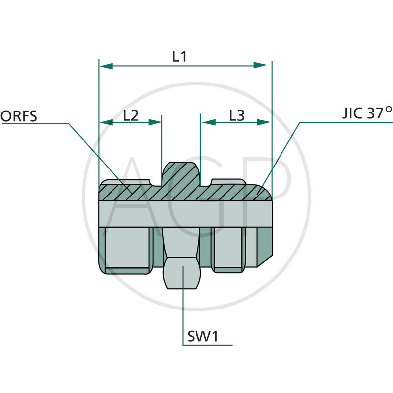 GA 11/16 M-ORFS x 1/2 M-JIC