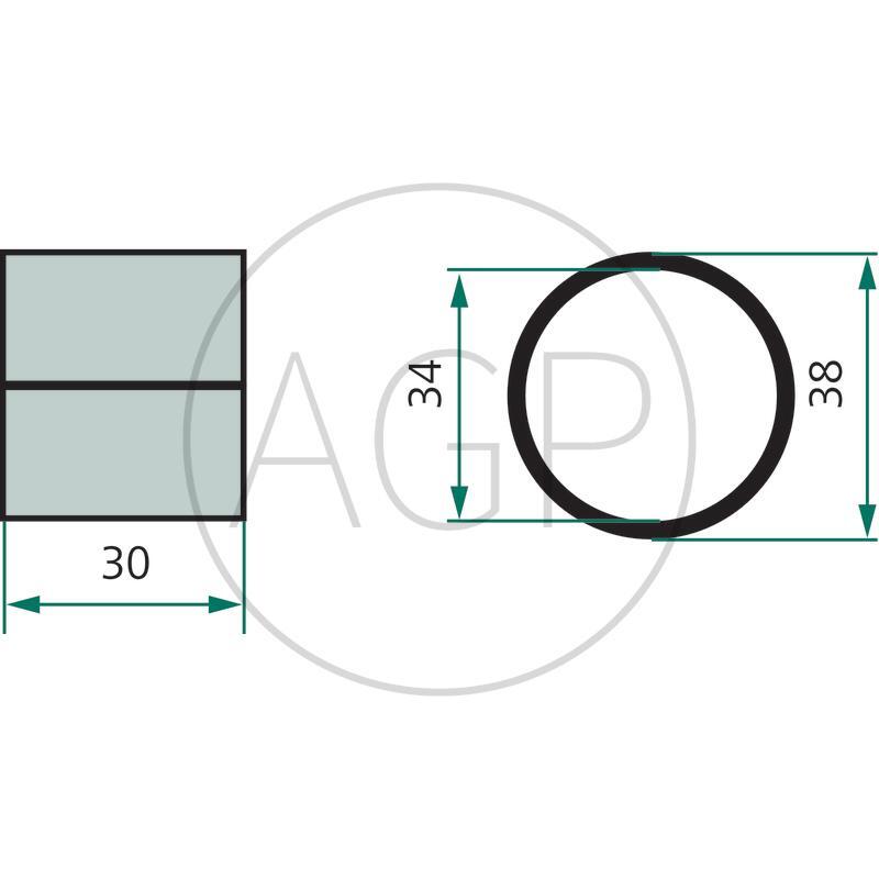 Kluzné pouzdro pro Pöttinger na typy TOP 33N, 38N, Kombi 360, HIT 40, 47
