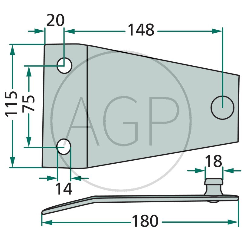 Držák nožů vhodný pro rotační sekačky Pöttinger Cat 190 a SIP Roto