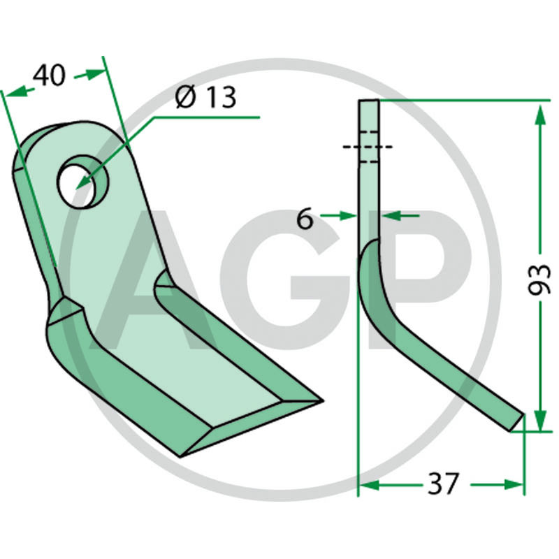 Nůž mulčovače vhodný pro Carroy et Giraudon