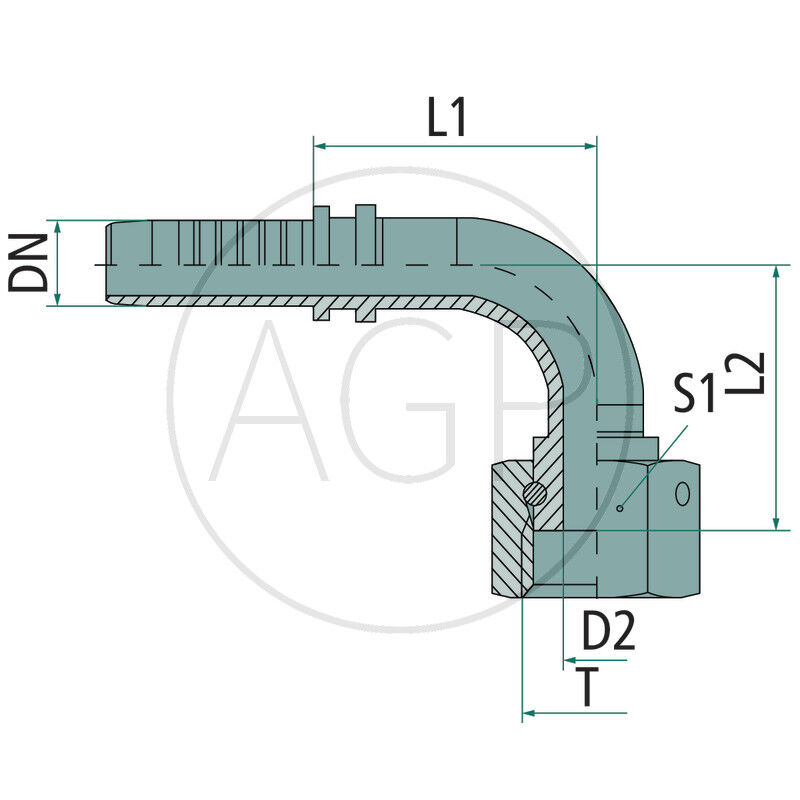 PN 12 DKRF 1/2 90° VA