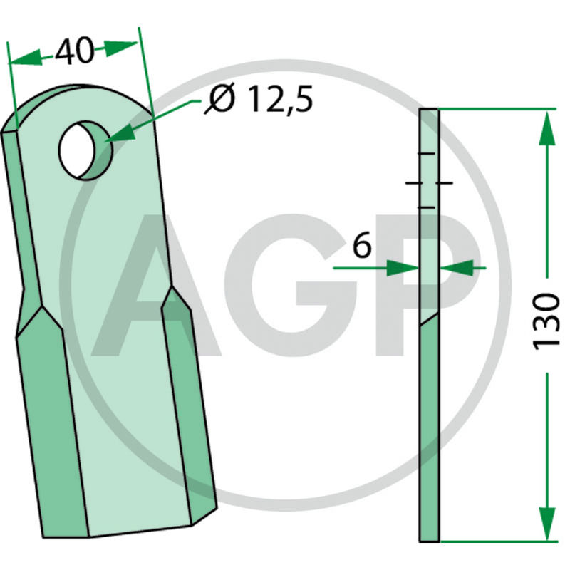 Nůž mulčovače pro Ferri o tloušťce 6 mm