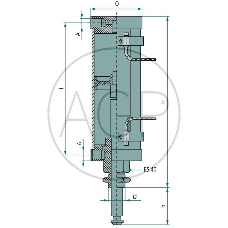 MZ pneumatický válec dvojčinný s kontaktem 4 typ 0571 pro šoupě do 6 pro fekální vozy