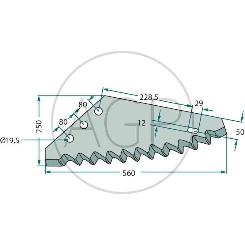 Náhradní nůž pro krmný vůz Belair van Langerich, Logifeed & R.M.H., Peecon