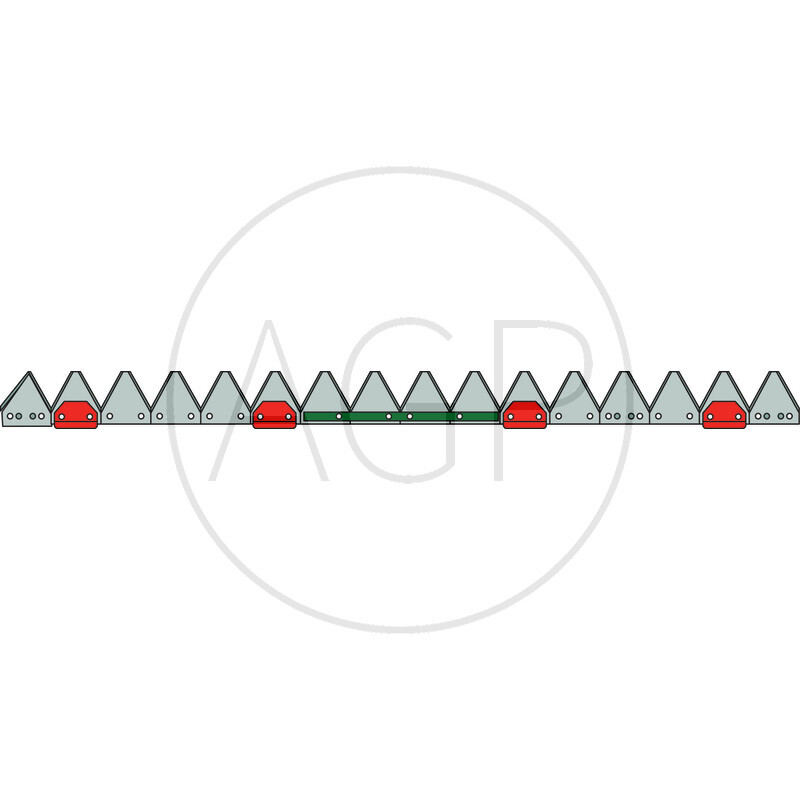 Nůž žací lišty ESM o délce 1300 mm s počtem 17 čepelí, FL 2 / 6, s počtem děr 2x122 mm