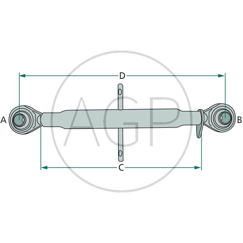 Třetí bod Standard pro traktor kat. 2-2 pracovní délka (D) 305 - 375 mm závit M30 x 3,5