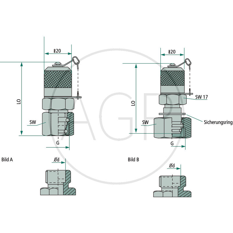 Měřicí spojka M-DKOL 28L (M36x2)