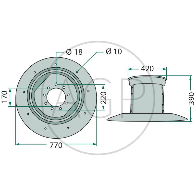 Žací buben vnější Deutz-Fahr, Kuhn, Taarup, Vicon/PZ, na série KM, PZ, 1000, CM