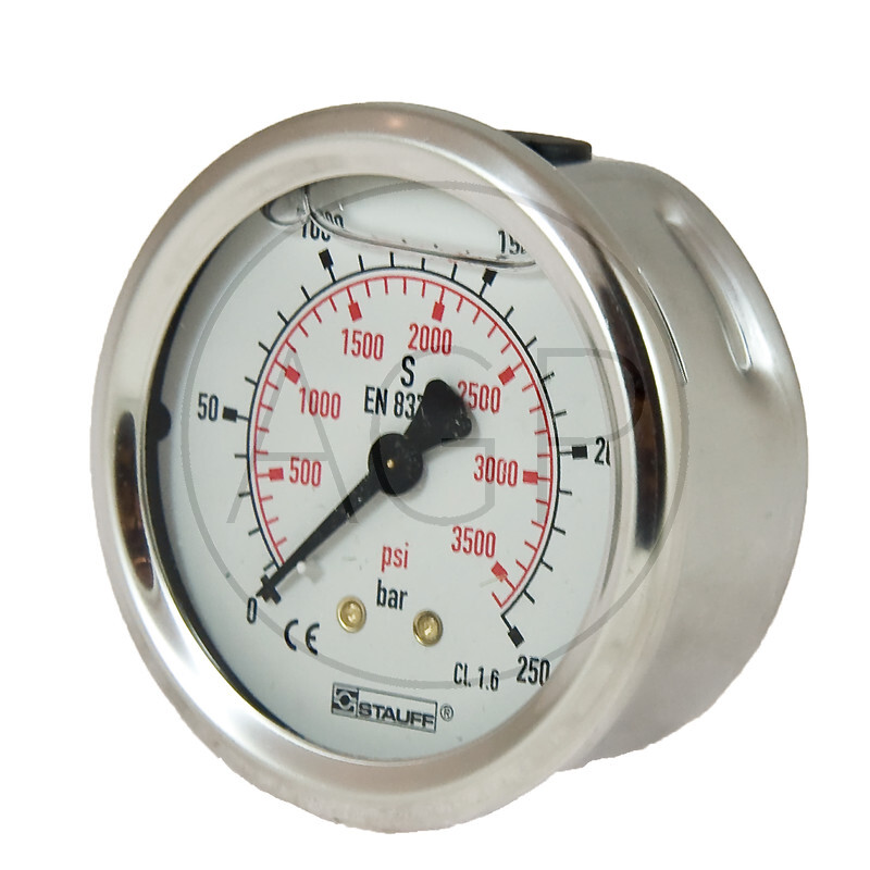 Manometr 250 bar o průměru 63mm - 1/4
