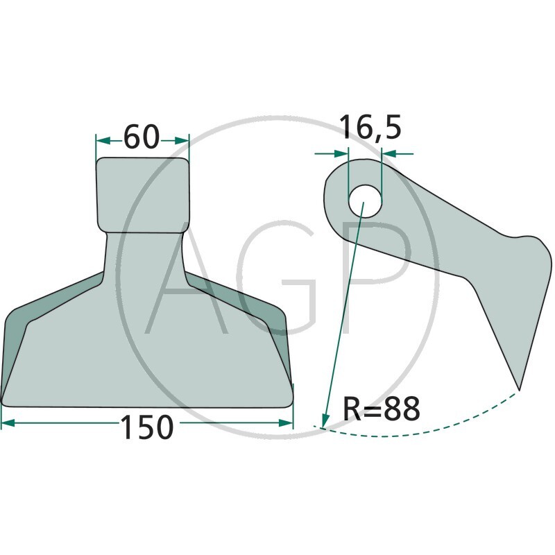 Mulčovací kladívko vhodné pro mulčovače Gestin, Humus, Terral