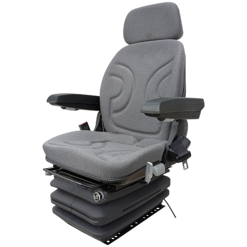 Traktorová sedačka vzduchově odpružená s otočnou deskou a látkovým potahem