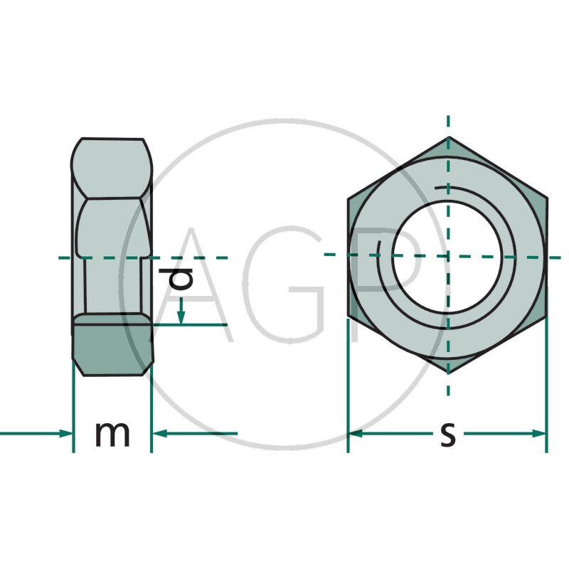 Šestihranná matice o průměru 12 mm pro Vicon/PZ