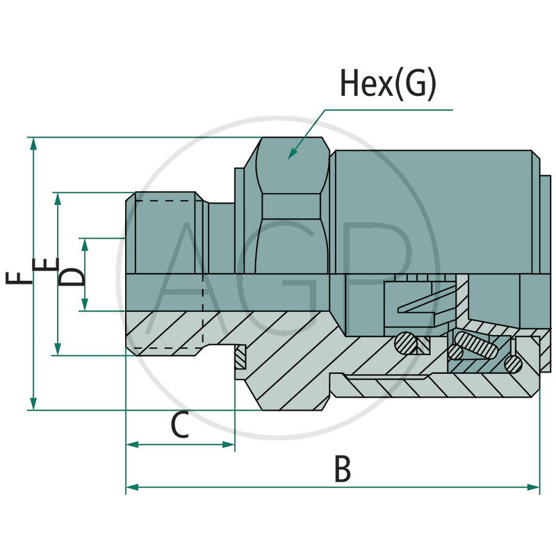 WEO-Drehbuchse 1/2 (16 mm; DN 12); 1/2 BSP vnější závit
