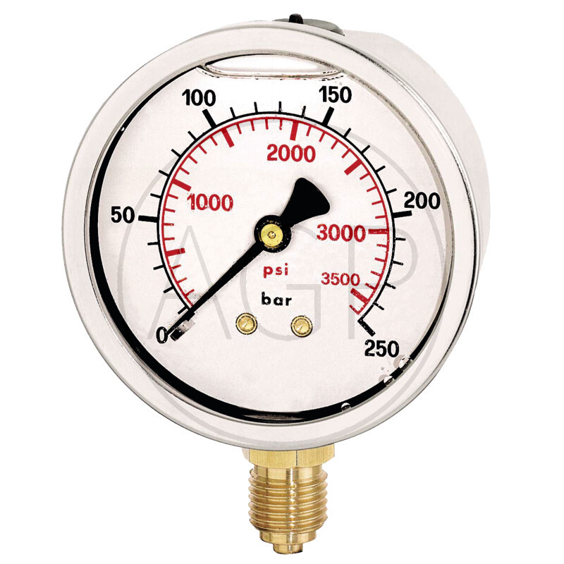 M-GU-63-0/25-1/4-VA-bar/psi Trubkový pružinový manometr