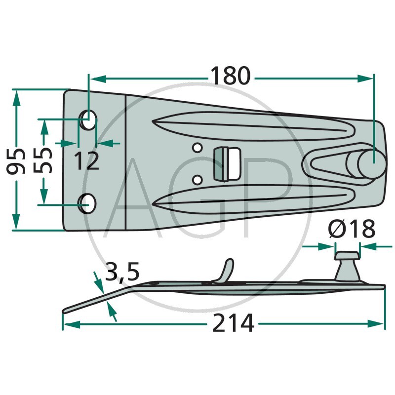 Držák nožů vhodný pro rotační sekačky Deutz-Fahr KM 2.17, 2.19, Pöttinger CAT 186