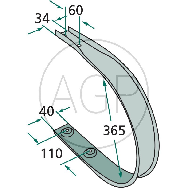 Stírací plech vhodný pro sběrací vozy Deutz-Fahr, Krone Turbo, Strautmann Vitesse