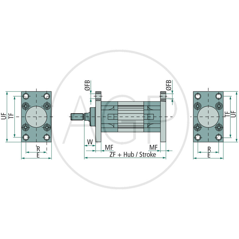 ZTI-BEF-C/D-63 Horní/dolní přírubové upevnění