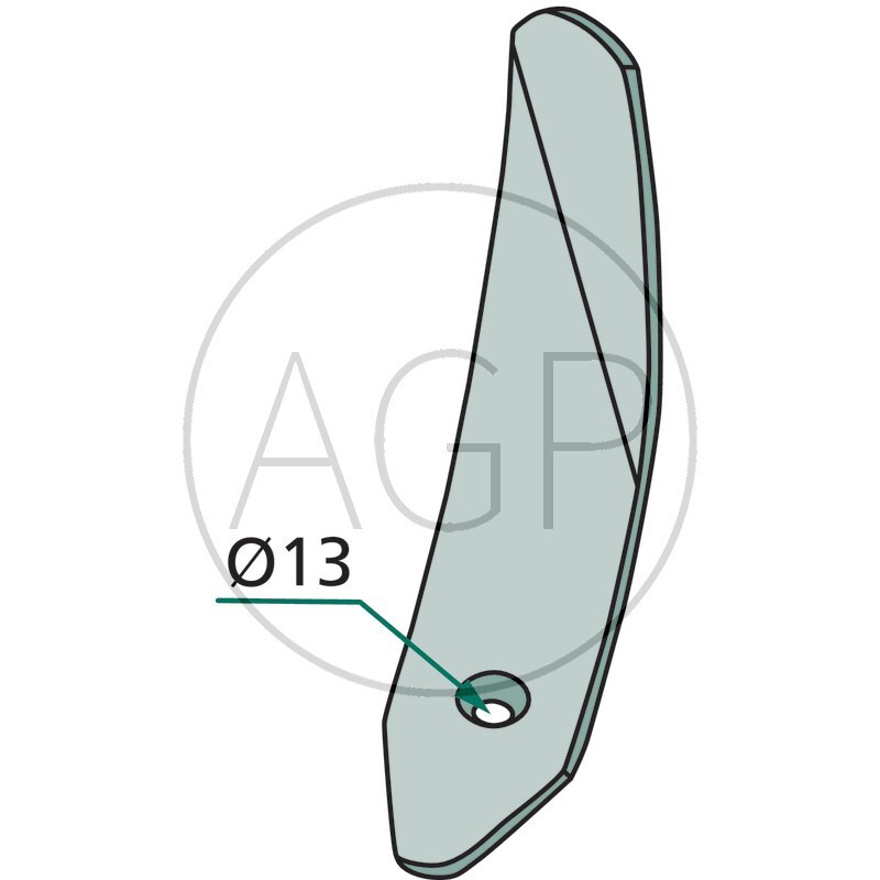 Vodící plát levý bez držáku 420 x 80 x 8 mm vhodný pro těžké kultivátory Köckerling