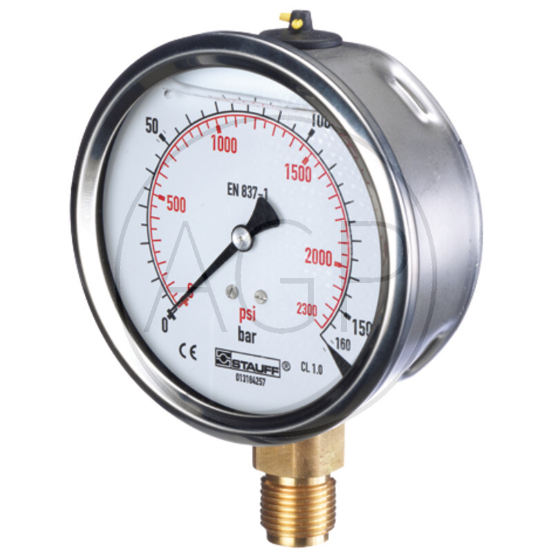 Stauff manometr 400 bar o průměru 100mm-1/2