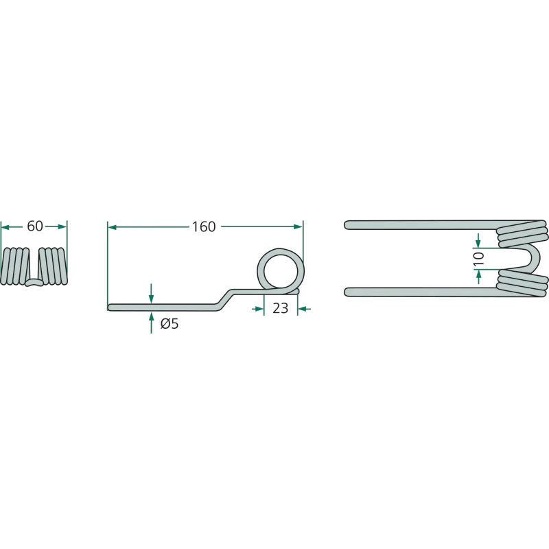 Sběrací pero pro sběrací ústrojí píce lisu na balíky Krone typ KR o délce 160 mm 