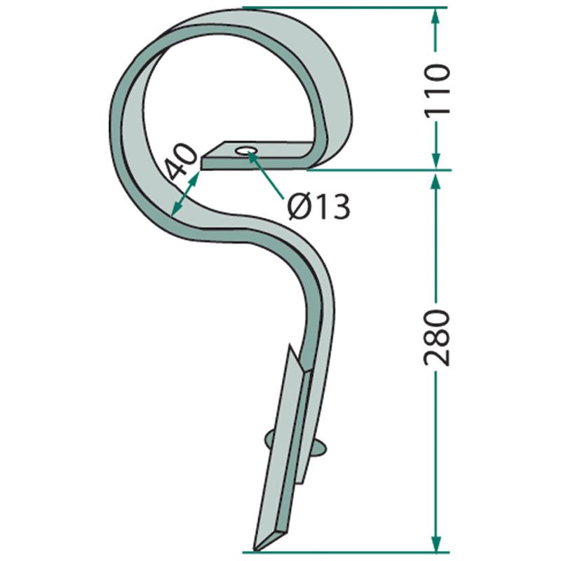 Pero kombinátoru o celkové délce 390 mm pro Kongskilde Germinator 