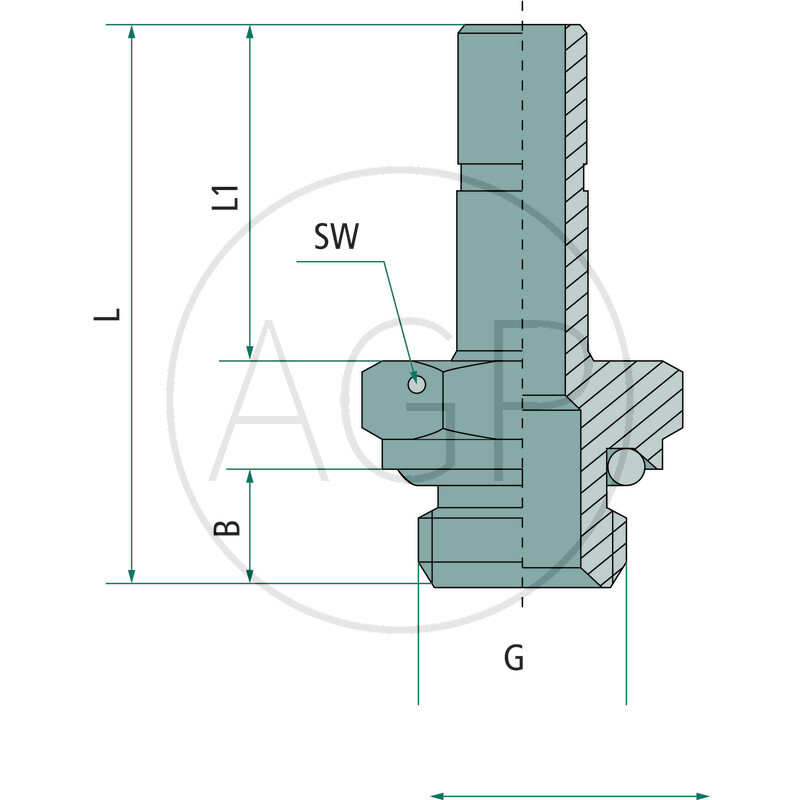 B-GES-8-1/4-MSv Přímý šroubový konektor