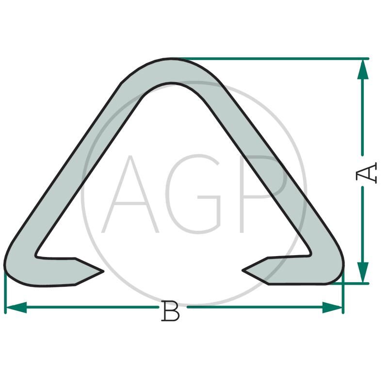 Spojka s rozsahem tloušťky pásu 3 - 4 mm, boční hrana 12 mm, spodní hrana 19 mm