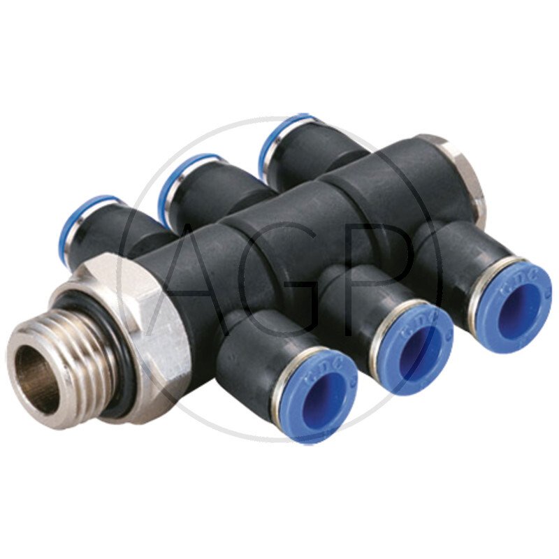 B-TVTEd3-10-1/2-KU T-rozdělovač-šroubení