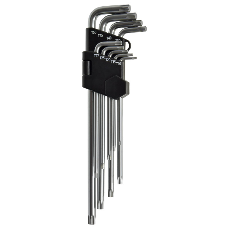 Sada torx úhlových klíčů TX dlouhé provedení v sadě 9 ks
