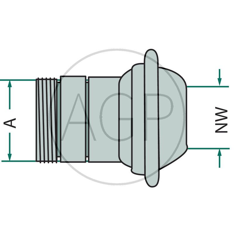 Berselli Ital díl samec 5 s vnějším závitem spojky pro fekální vozy