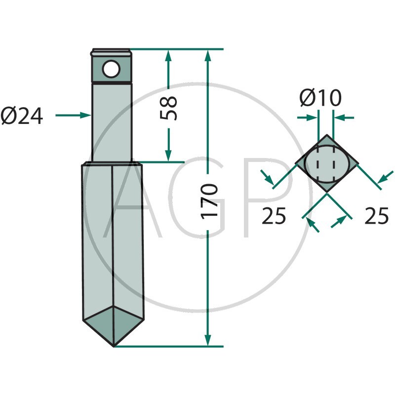 Rotační hřeb vhodný pro Falc, Rau