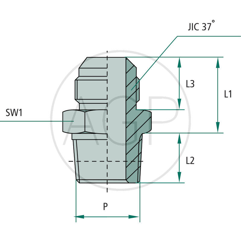 GA 3/4 M-JIC x 1/2 M-NPT
