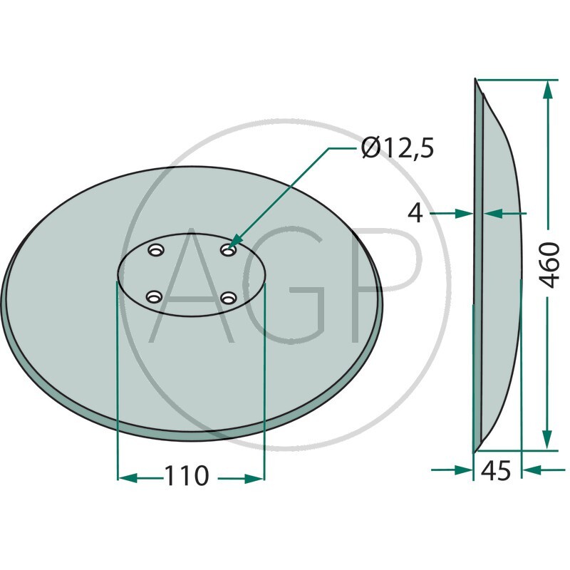 Orný disk hladký na podmítač Amazone, BBG, Catros, Cenius, Centaur 460 x 4 mm