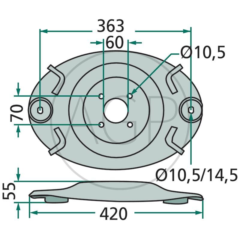 Žací disk pro sekačky Pöttinger, na série NOVAALPIN, NOVACAT, NOVADISC