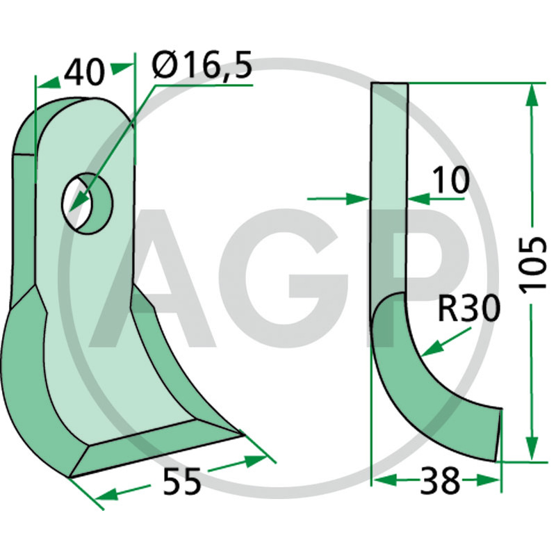 Nůž mulčovače vhodný pro Fischer, HMF, Pegoraro