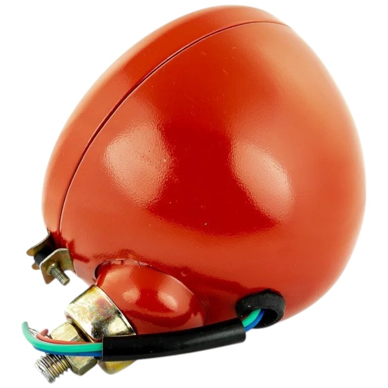 Přední kovový halogenový světlomet H4 12 V / 100/90 W o průměru 150 mm v červené barvě