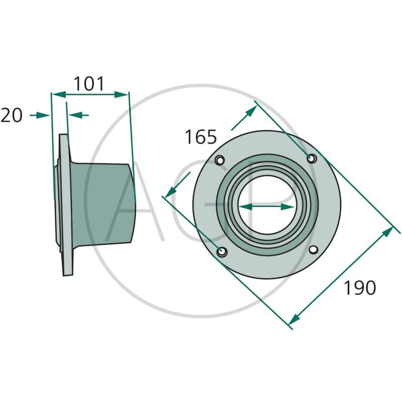 Náboj kluzného talíře pro bubnové sekačky Fella, na typy KM 187, 225