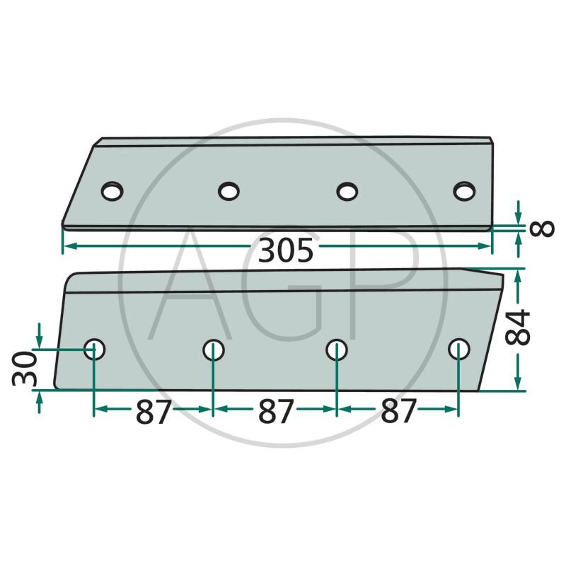 Nůž kanálu pro Welger, na typy AP 48, 53, 73, 83, 500, 530, 730, 830