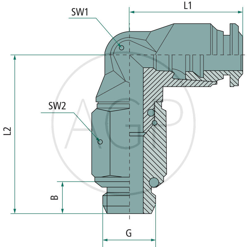 B-WEdl-4-1/8-MSv Úhlové šroubení