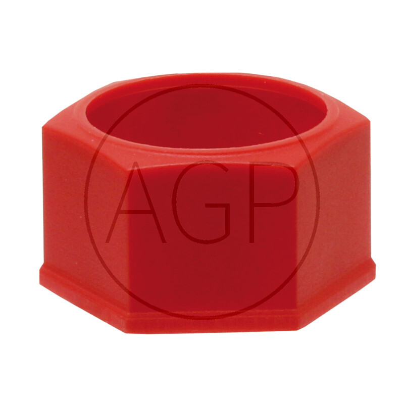 Krytka o vnitřním průměru 27 mm v červené barvě